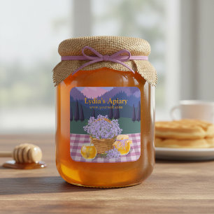 Adesivo Quadrado Mel e Lavanda personalizadas