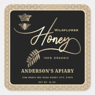 Adesivo Quadrado Mel jar moderno roteiro rainha da abelha