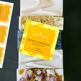 Adesivo Quadrado Mel Oatmel Label Sap Sticker