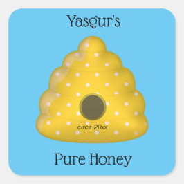 Adesivo Quadrado Mel Puro Abelha Legal Colmeia