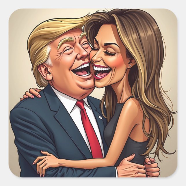 Adesivo Quadrado Melania Trump , Donald Trump (Frente)
