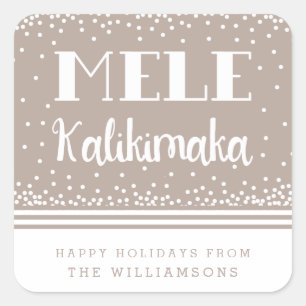 Adesivo Quadrado Mele Kalikimaka Autoadesivos de Férias Personaliz