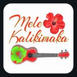 Adesivo Quadrado Mele Kalikimaka Ukulele<br><div class="desc">Aloha! Você está celebrando o Natal no Havaí? Adicione um pouco de estilo havaiano às suas celebrações de Natal com este Ukulele havaiano, e uma flor vermelha de hibisco para um tema de Natal tropical. Este é o presente de Natal perfeito para qualquer um que ama o reino unido está...</div>