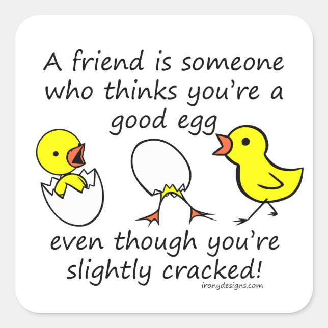 Adesivo Quadrado Melhor Amigo Engraçado (Frente)