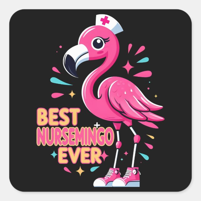 Adesivo Quadrado Melhor Enfermeira Nursemingo Que Nunca Enfermeira  (Frente)