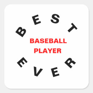 Adesivo Quadrado Melhor Jogador De Beisebol Nunca