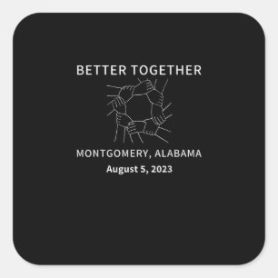Adesivo Quadrado Melhor Juntos Montgomery Alabama Estilo Clássico