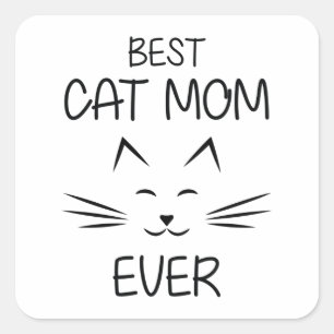 Adesivo Quadrado Melhor mãe de gato