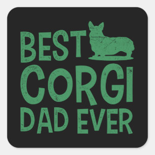 Adesivo Quadrado Melhor Pai de Corgi Nunca Pai de Cachorro Welsh Co