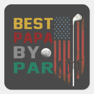 Adesivo Quadrado melhor papa de par golf T-Shirt