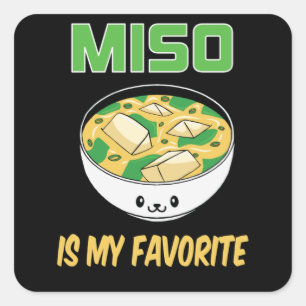 Adesivo Quadrado Melhor Presente de Lover da Sopa Miso   Miso é o 