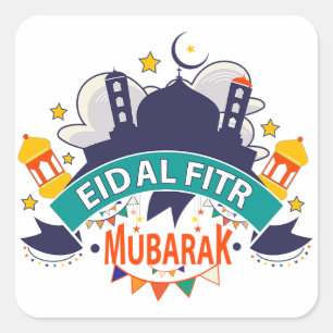 Adesivo Quadrado Melhor Presente Para Muçulmanos - Eid Al-Fitr Al M