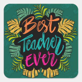 Adesivo Quadrado Melhor Professora Do Mundo