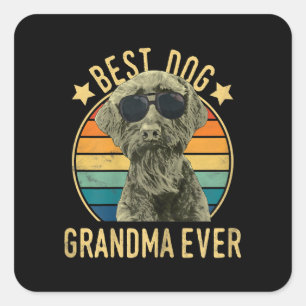 Adesivo Quadrado Melhor vovó de cão jamais gigante Schnauzer