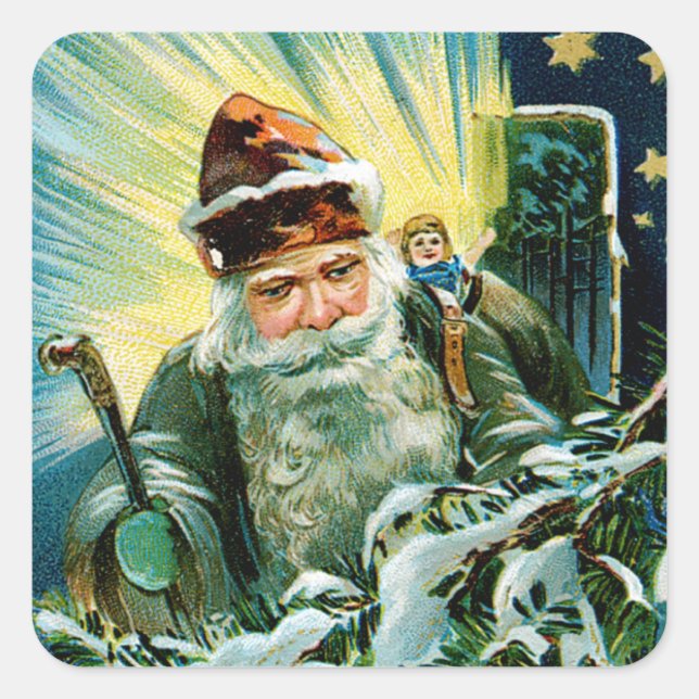 Adesivo Quadrado Melhores desejos de Natal (Frente)