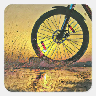 Adesivo Quadrado Melhores presentes para ciclistas