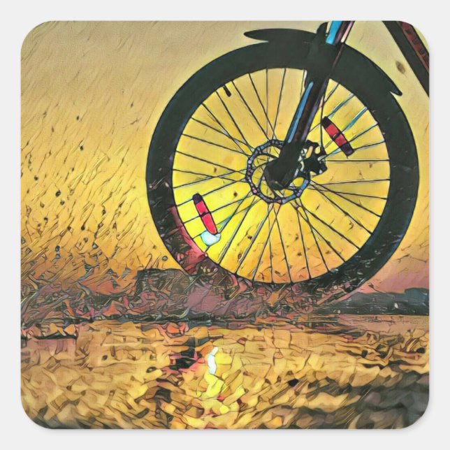 Adesivo Quadrado Melhores presentes para ciclistas (Frente)