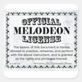 Adesivo Quadrado Melodeon License Square Sticker
