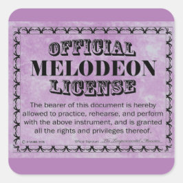 Adesivo Quadrado Melodeon License Square Sticker