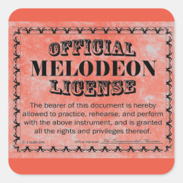 Adesivo Quadrado Melodeon License Square Sticker