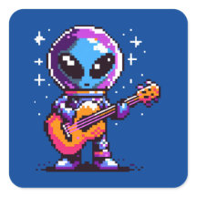 Melodia Cósmica: Alienígena de 8 Bits com Violão