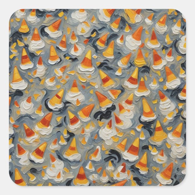 Adesivo Quadrado Melting Candy Corn (Frente)