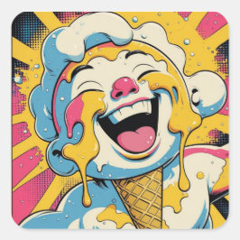 Adesivo Quadrado Melting Joy – Ice Cream Pop Art Explosion