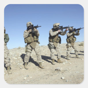 Adesivo Quadrado Membros da equipa militares de Transistion