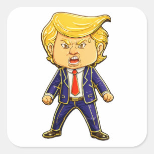 Adesivo Quadrado Meme de Prendedor de Lapela do Trump Feliz Trump A