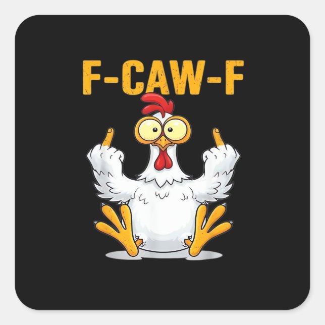Adesivo Quadrado Meme do Galo de Citação Clássico (Frente)