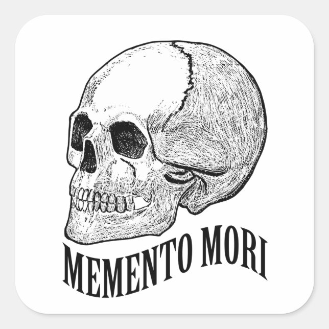 Adesivo Quadrado Memento mori (Frente)