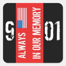 Memorial Black Red Sticker 911