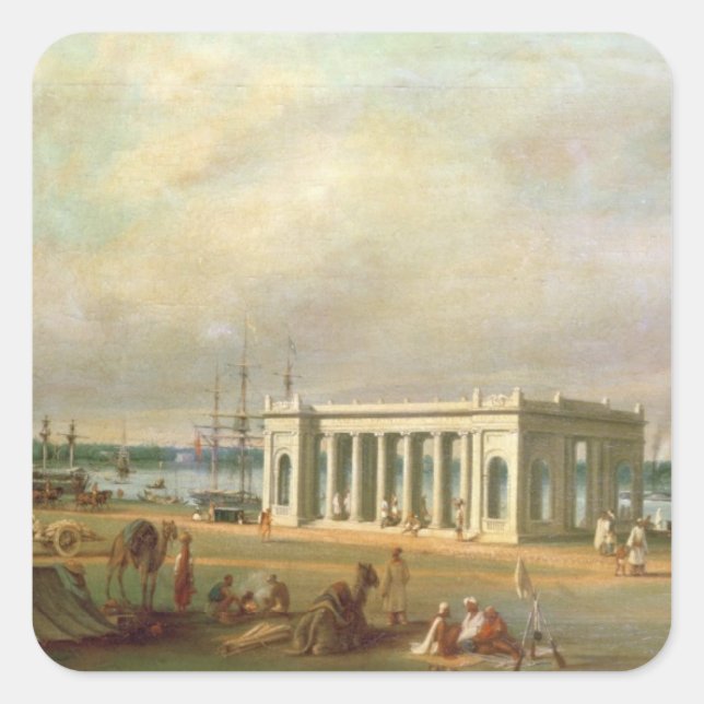 Adesivo Quadrado Memorial de James Prinsep, no rio Hooghli, Ca (Frente)