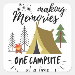 Adesivo Quadrado Memórias de fazeres Um Campsite De Cada Vez Acamp