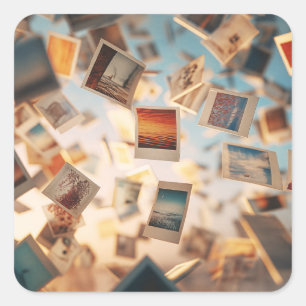 Adesivo Quadrado Memórias Flutuantes de Polaroid