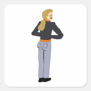 Adesivo Quadrado menina