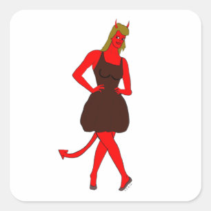 Adesivo Quadrado menina diabólica