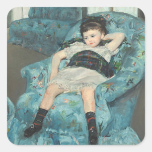Adesivo Quadrado Menina em uma poltrona azul, 1878 (oi