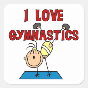 Adesivo Quadrado Menina Eu Amo Ginástica