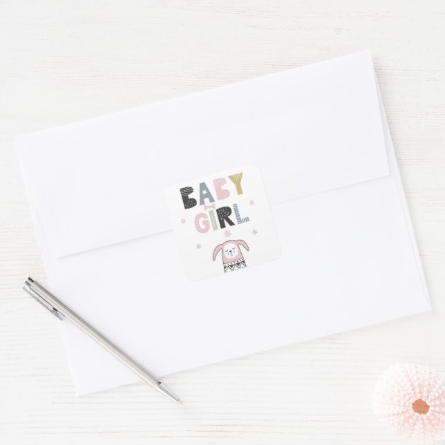 Adesivo Quadrado Menina Menina Bela Menininha (Envelope)