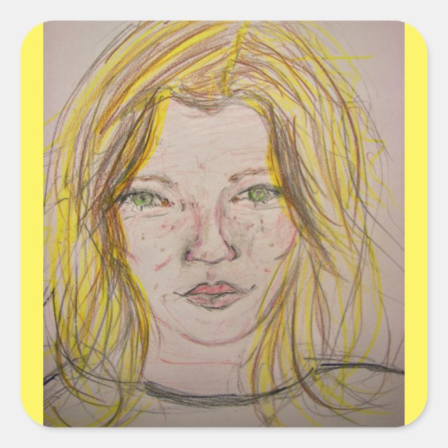 Adesivo Quadrado Menina Modelo (Frente)