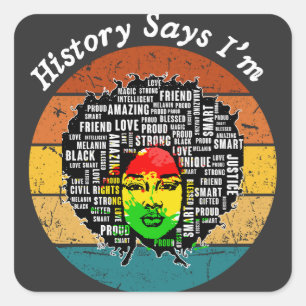 Adesivo Quadrado Menina Negra Melanina Menina Negra História Mês