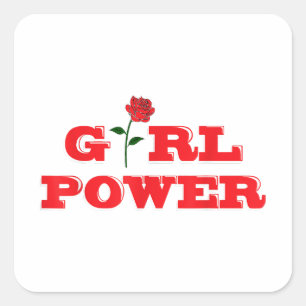 Adesivo Quadrado Menina Power T-Shirt - Mulheres Espetaculares Femi