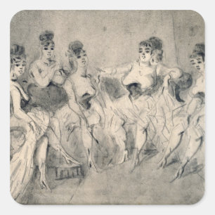 Adesivo Quadrado Meninas em um burdel