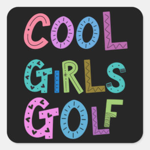 Adesivo Quadrado Meninas Legal Golf Golfe Sobrevoam Esportes Mulher