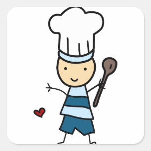 Adesivo Quadrado Menino Chef