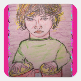 Adesivo Quadrado menino dos bongos