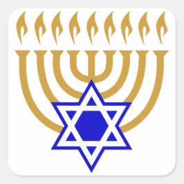 Adesivo Quadrado Menorah e a Estrela de David