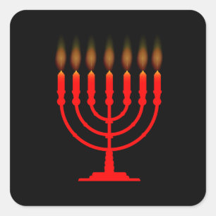 Adesivo Quadrado Menorh Com Sete Velas
