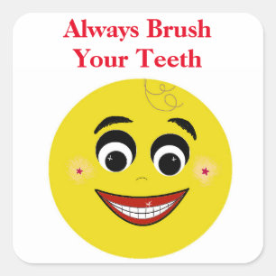 Adesivo Quadrado Mensagem Dental Facial